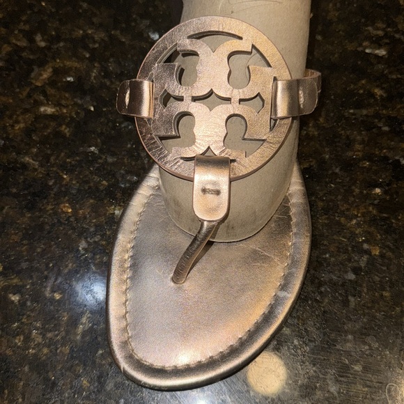 Tory Burch Rose Gold Metallic Miller Sandals - Picture 5 of 9